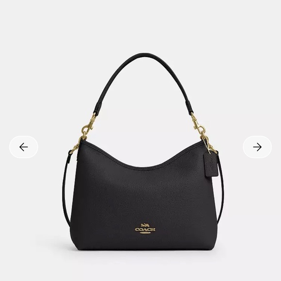 Coach Black Pebbled Leather Shoulder Bag Laurel - Picture 8 of 10